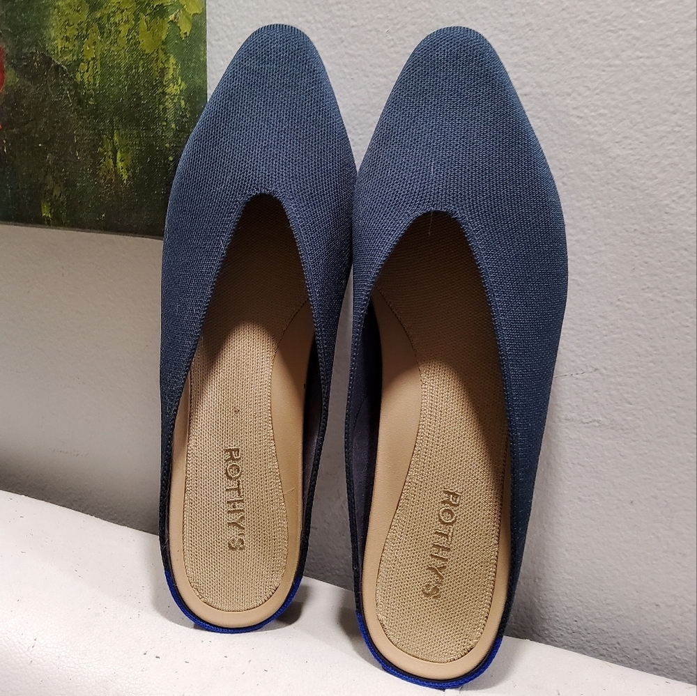 ROTHY'S Navy Demi-Mule Slide Flats Size 11,5